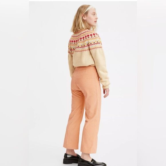 Anthropologie Levi’s Math Club Flare Corduroy Trousers in Pebble Peach NWT 30 - Picture 11 of 11